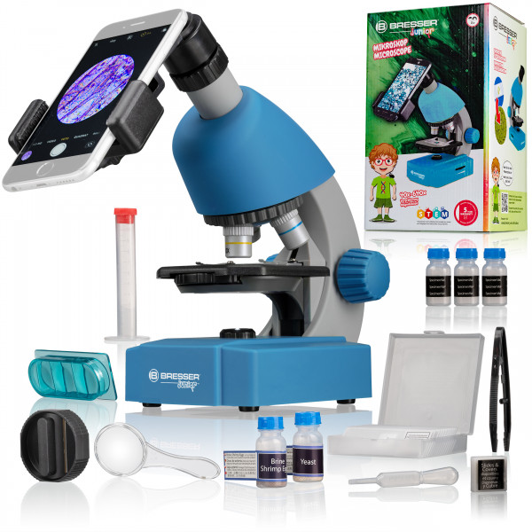 Bresser Junior 40x-640x mikroskooppi (sininen)