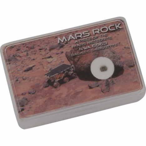 real Martian Meteorite NWA6963 United States 2016 1$ Liberty walking on Mars 