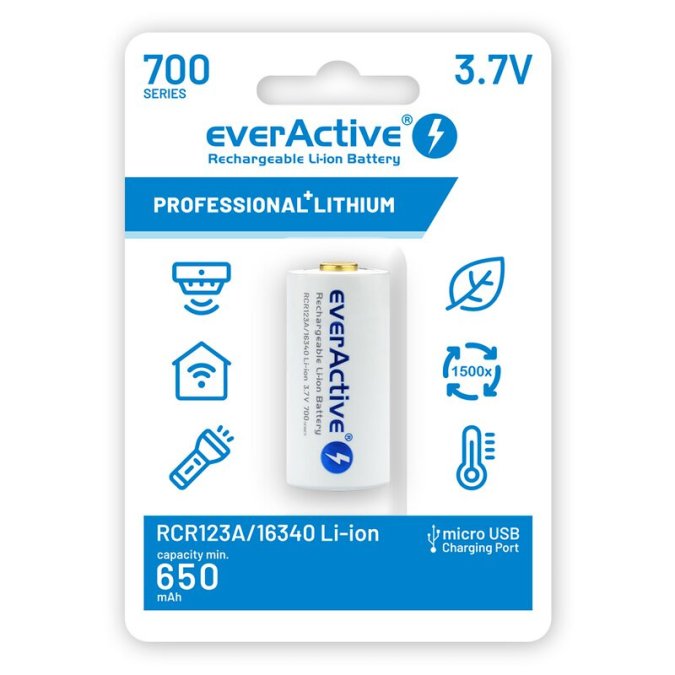 everActive 16340 CR 123 rechargeable battery